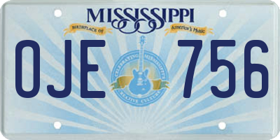 MS license plate OJE756