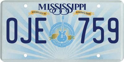 MS license plate OJE759