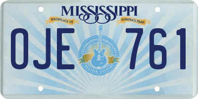 MS license plate OJE761