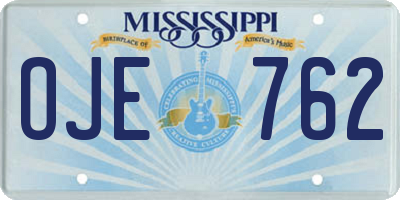 MS license plate OJE762