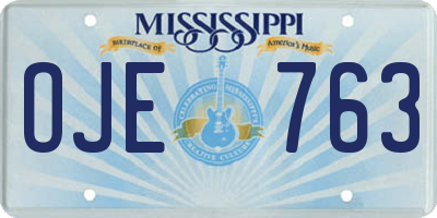 MS license plate OJE763