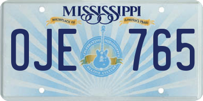 MS license plate OJE765