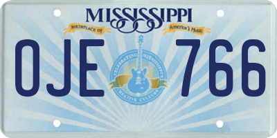 MS license plate OJE766