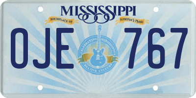 MS license plate OJE767
