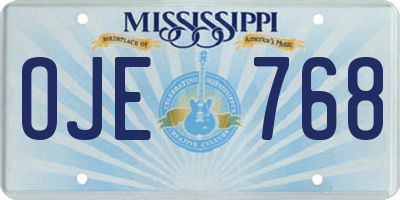 MS license plate OJE768