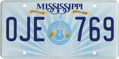 MS license plate OJE769