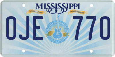 MS license plate OJE770