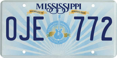 MS license plate OJE772