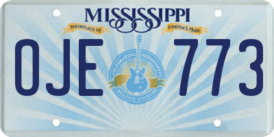 MS license plate OJE773