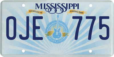 MS license plate OJE775