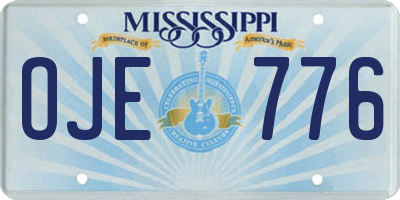 MS license plate OJE776