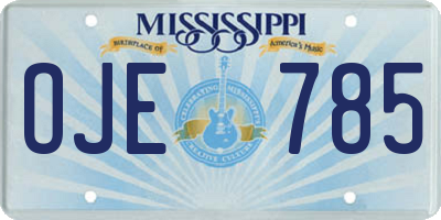 MS license plate OJE785
