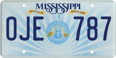 MS license plate OJE787