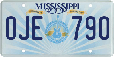 MS license plate OJE790
