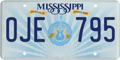 MS license plate OJE795