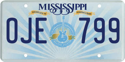 MS license plate OJE799