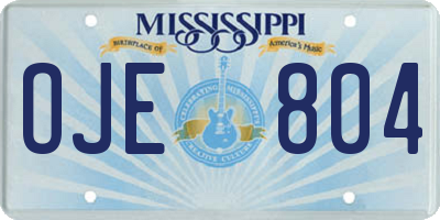 MS license plate OJE804