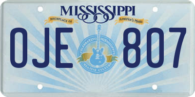 MS license plate OJE807