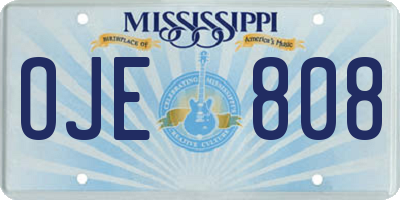 MS license plate OJE808