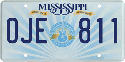MS license plate OJE811