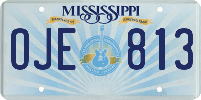 MS license plate OJE813