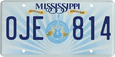 MS license plate OJE814
