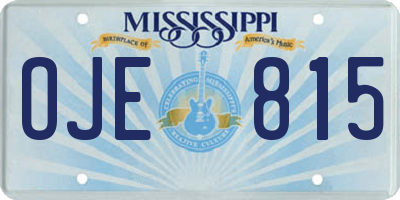 MS license plate OJE815