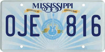 MS license plate OJE816