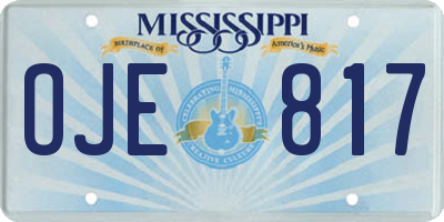 MS license plate OJE817