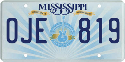 MS license plate OJE819