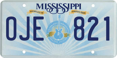 MS license plate OJE821