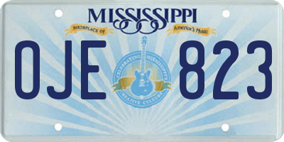 MS license plate OJE823