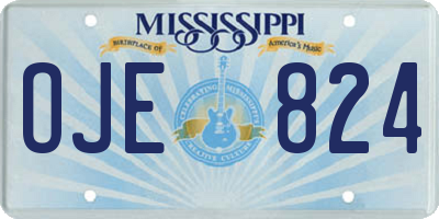 MS license plate OJE824