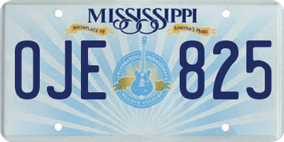 MS license plate OJE825