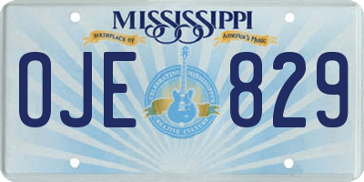 MS license plate OJE829