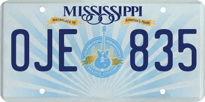 MS license plate OJE835