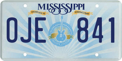 MS license plate OJE841