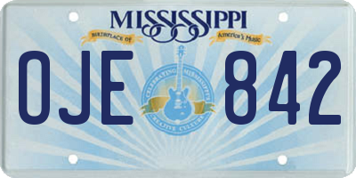 MS license plate OJE842