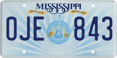 MS license plate OJE843