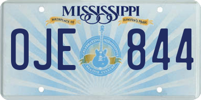 MS license plate OJE844
