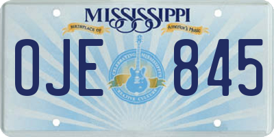 MS license plate OJE845