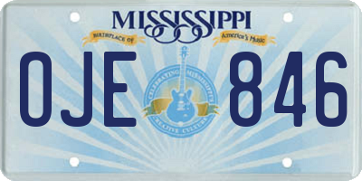 MS license plate OJE846