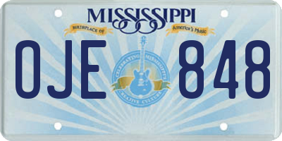 MS license plate OJE848