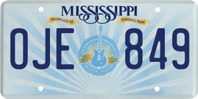 MS license plate OJE849