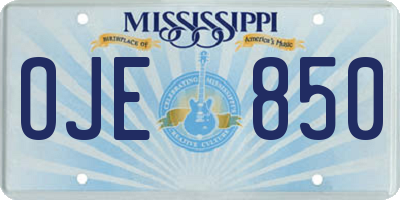 MS license plate OJE850