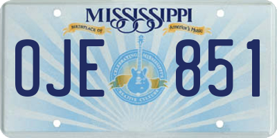 MS license plate OJE851