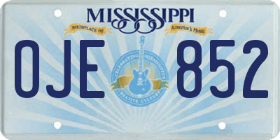 MS license plate OJE852