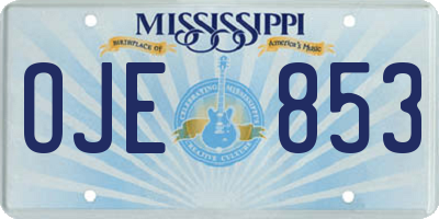 MS license plate OJE853