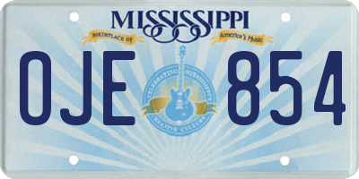 MS license plate OJE854