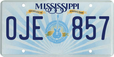 MS license plate OJE857